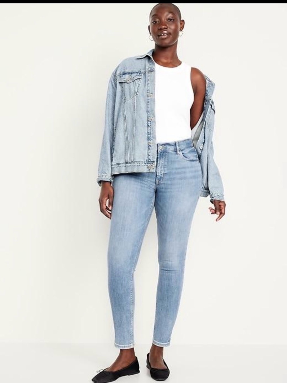 Old Navy Light Wash Skinny Jeans with Frayed Hem (Rockstar Super Skinny)